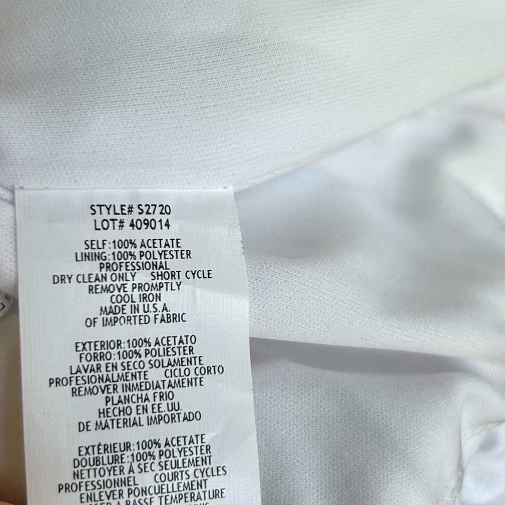 XSCAPE White Black Ruffled Formal Blouse Sz 12 - Picture 12 of 14